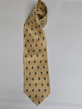 Stafford Gold-Tan Tie with Black Oval Motif